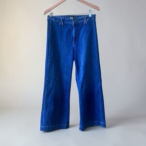 Paige Anessa Wide Leg Cropped Jeans Sz 29 Dark Wash